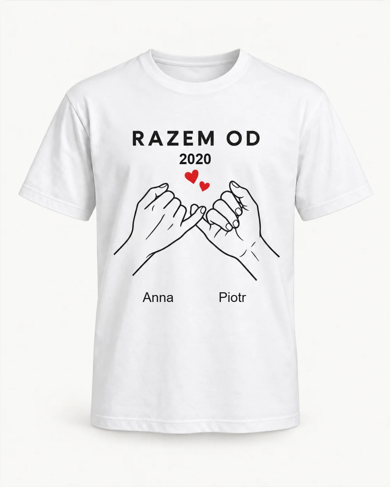 Biała personalizowana koszulka Razem od